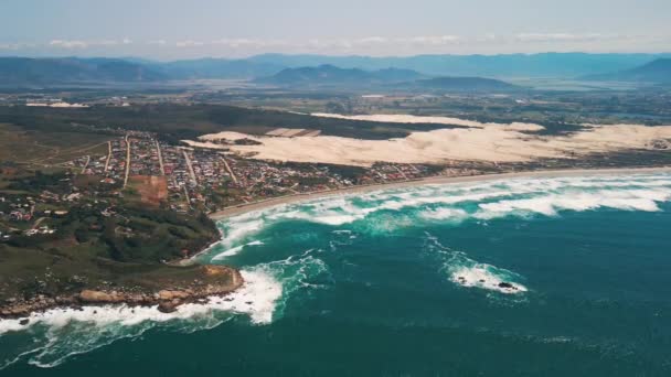 Flygfoto Över Den Brasilianska Kusten Med Grov Atlanten Område Nära — Stockvideo