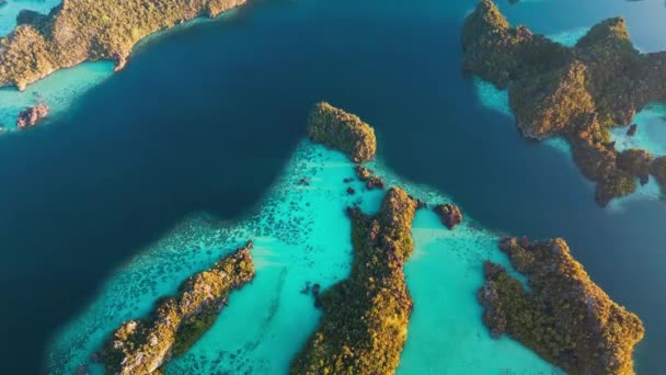 Vista Aérea Paisagem Marítima Papuas Ocidental Região Misool Com Muitas — Vídeo de Stock