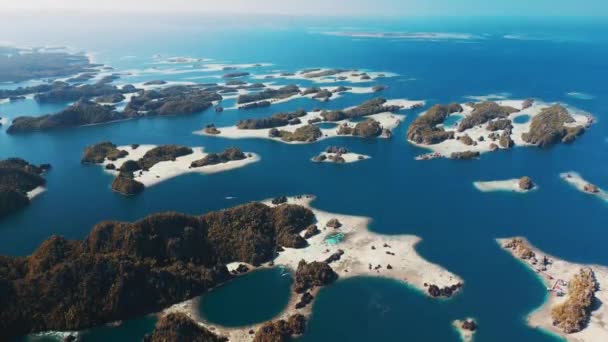 Вид Море Південно Західного Папуасу Великою Кількістю Островів Місольський Регіон — стокове відео