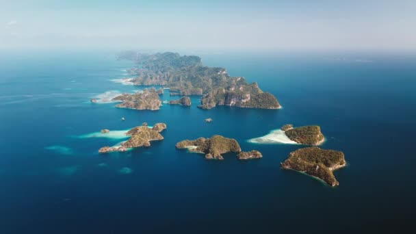 Raja Ampat Indonésia Vista Aérea Grupo Ilhas Perto Ilha Misool — Vídeo de Stock