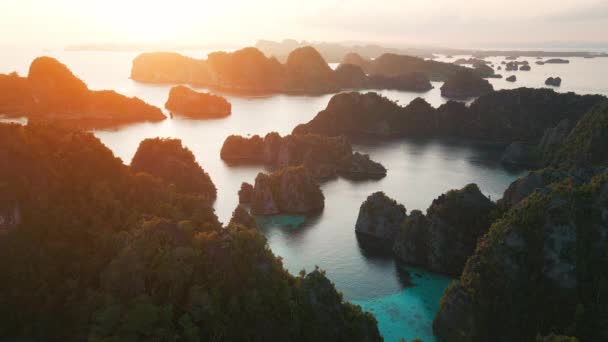 Raja Ampat Indonésie Vue Aérienne Groupe Îles Près Île Misool — Video