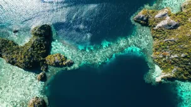 Raja Ampat Indonesien Flygfoto Över Havet Västra Papua — Stockvideo