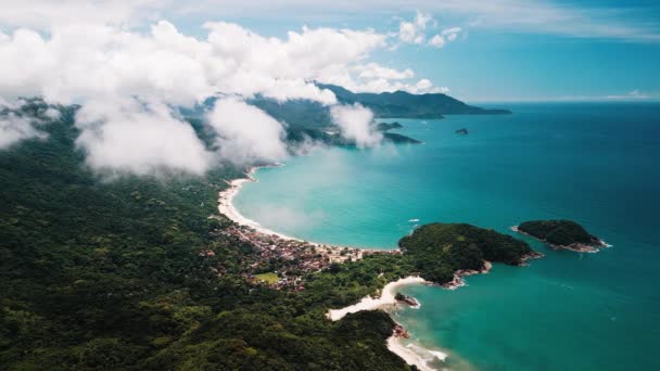 Spiaggia Brasile Vista Aerea Della Costa Con Spiagge Sabbiose Perfette — Video Stock