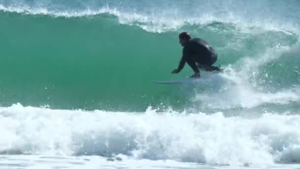 Paquete Surf Surfista Trata Conseguir Barril Siempre Falla Cae — Vídeo de stock