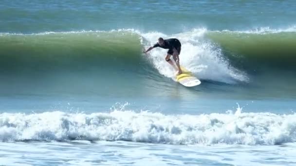 Surfista Monta Ola Brasil — Vídeos de Stock