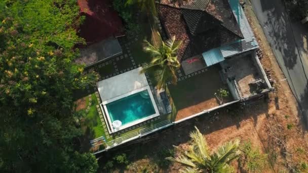 Aerial View Building Pool — Stock Video