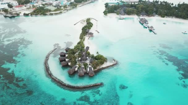 Vue Aérienne Île Tropicale Des Maldives — Video