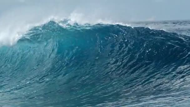Onda Perfeita Azul Oceano Quebra Costa Nas Maldivas Mancha Surf — Vídeo de Stock