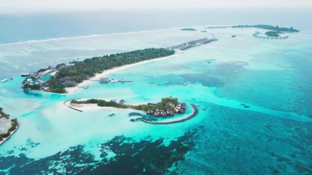 Luftaufnahme Der Tropischen Insel Auf Den Malediven — Stockvideo