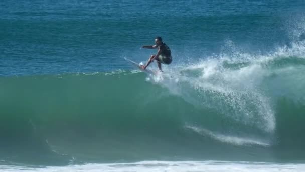 Florianopolis Brazil Marca 2024 Surfer Przemierza Falę Miejscu Morro Das — Wideo stockowe