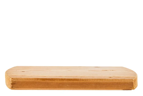 Drewniana Deska Izolowana Białym Tle Miejscem Pisania — Zdjęcie stockowe