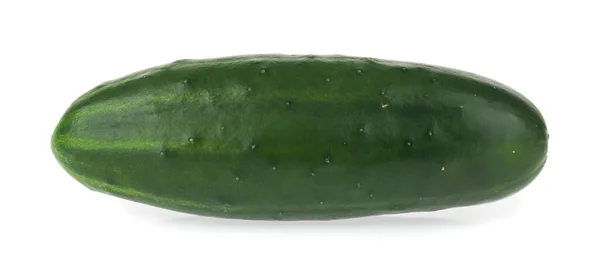 Groene Verse Komkommer Geïsoleerd Witte Achtergrond Gezond Vegetarisch Voedsel — Stockfoto
