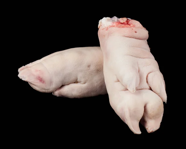 Свиные Ноги Изолированы Черном Фоне Мбаппе Дизайн Элементы Дизайна Макро Стоковая Картинка