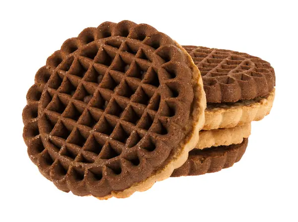 Cookies Isoliert Auf Weißem Hintergrund Detail Für Design Designelemente Makro lizenzfreie Stockfotos
