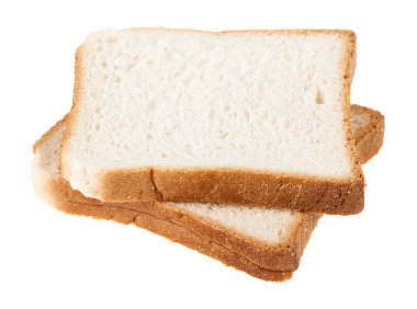 Beyaz arka planda izole edilmiş tost ekmeği. Tasarım ayrıntıları. Tasarım elemanları. Makro. Kartvizitler, kartpostallar ve posterler için arka plan.