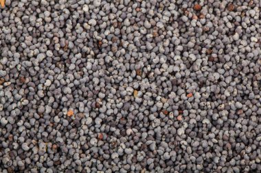 Arka planda haşhaş tohumları var. Tasarım ayrıntıları. Tasarım elemanları. Makro. 