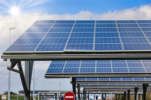 Installation Solar Panel Equipment Roof — Stock Photo, Image
