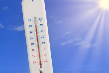 Termometre, yüksek, yakıcı ve aşırı sıcak.