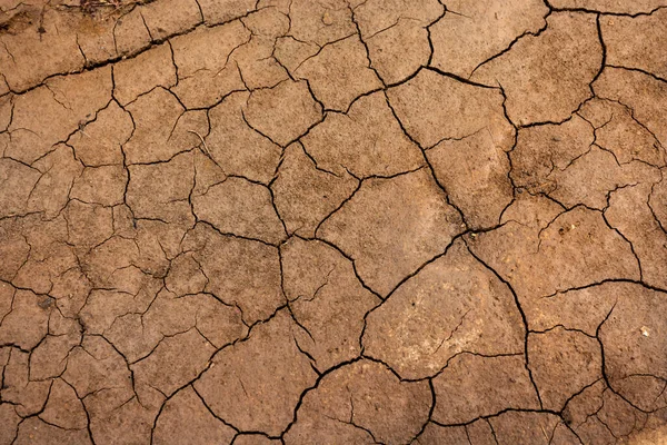 Die Textur Des Rissigen Trockenen Landes Globale Wasserknappheit Auf Unserem — Stockfoto