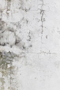 Kirli, beyaz, siyah çizikli, yatay arka planı olan eski alçı duvar. Çatlak eski duvar dokusu arka planı. Retro Vintage Duvar Kağıdı. Çürümüş Çatlamış Sert Soyut Sancak Yüzeyi