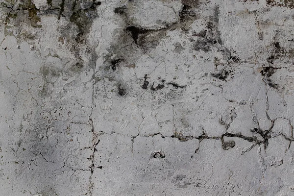 Old Plaster Wall Dirty White Black Scratched Horizontal Background 콘크리트 — 스톡 사진