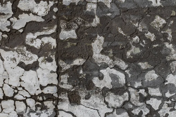 Oude Gipsplaat Muur Met Vuil Wit Zwart Gescheurde Horizontale Achtergrond — Stockfoto
