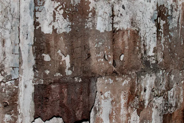 Alte Gipswand Mit Schmutzigem Weißem Schwarz Zerkratztem Horizontalen Hintergrund Riss — Stockfoto