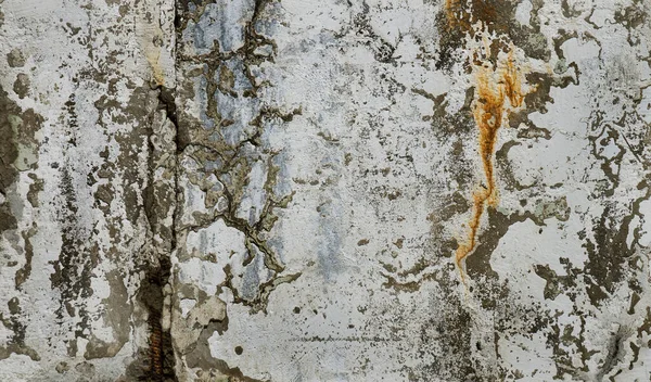 Stary Tynk Ściana Brudny Biały Czarny Zarysowany Poziomy Tło Pęknięty — Zdjęcie stockowe