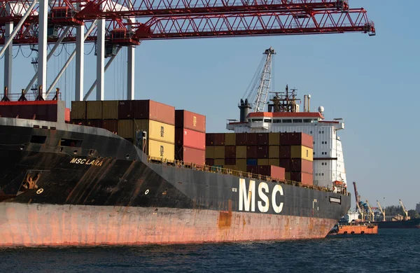 Odessa Ukraine 202 Logistics Terminal Sends Import Export Cargo Containers — Zdjęcie stockowe