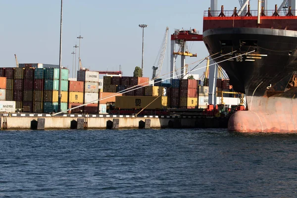Odessa Ukraine 202 Logistics Terminal Sends Import Export Cargo Containers — стокове фото