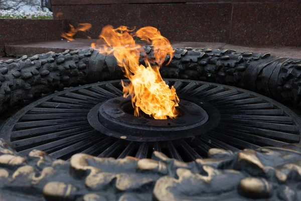 stock image Monument to the memory of the Great Patriotic War - Eternal flame on the monument to an unknown sailor without flowers in Odessa