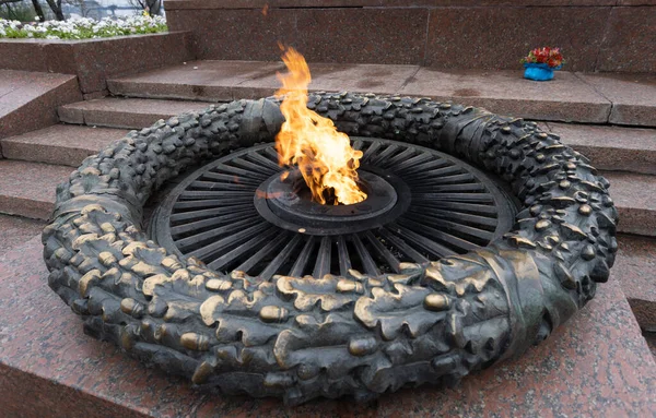 Monument Ter Nagedachtenis Aan Grote Patriottische Oorlog Eeuwige Vlam Het — Stockfoto