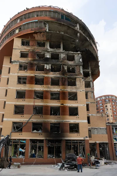 Odessa Ukraine July14 2023 War Ukraine 火箭袭击后被摧毁的民用建筑 毁了对乌克兰的战争俄罗斯特别军事行动 被炸建筑 破坏伤亡 — 图库照片