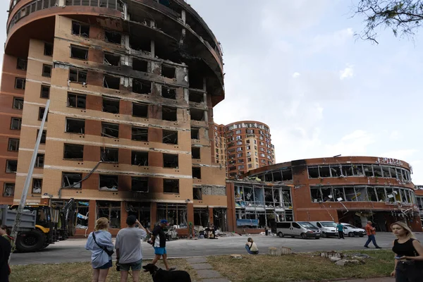 Odessa Ukraine Juli 2023 Oorlog Oekraïne Vernietigd Burgergebouw Raketaanval Ruïneert — Stockfoto