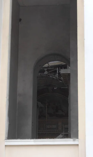 Výstavba Pravoslavného Kostela Oděse Zničena Raketou Během Války Ukrajina Rusko — Stock fotografie