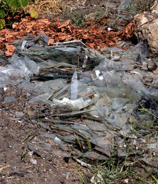 Kırık Cam Kırıkları Çöp Yığını Yığını Çevre Kirliliği Şehir Çöpü Enkazı Keskinleştirme Sorunları Ekolojik Kriz Tehlikeli Kirlilik Yönetimi Atık Yönetimi SorunuName