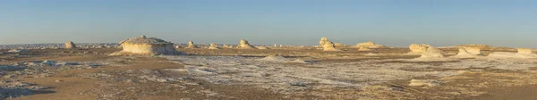 Landscape scenic view of desolate barren western desert in Panoramic barren landscape in Egypt Western White desert with geological rock formations