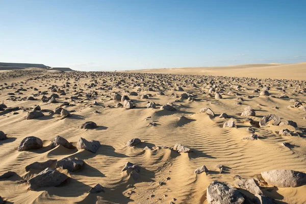 Landscape Scenic View Desolate Barren Western Desert Egypt Geological Watermelon — Stock Photo, Image