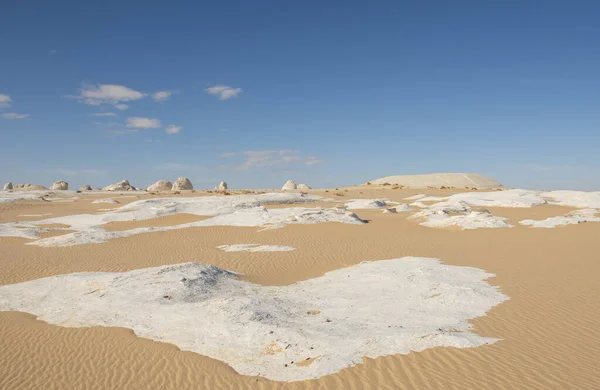 Landschap Panoramisch Uitzicht Desolate Dorre Westelijke Witte Woestijn Egypte Met — Stockfoto