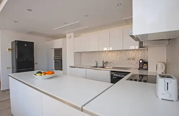 Interior Design Decor Showing Modern Kitchen Appliances Luxury Apartment Showroom Royalty Free Stock Photos