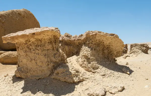 Krajobraz Malowniczy Widok Opuszczonej Jałowej Pustyni Zachodniej Egipcie Geologicznymi Formacjami Obraz Stockowy