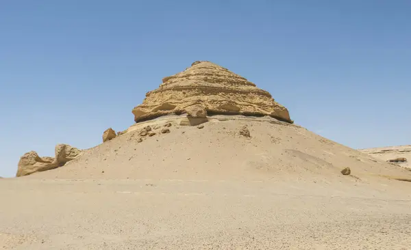 Пейзаж Живописный Вид Пустынной Западной Пустыни Египте Геологическими Горными Песчаниками Стоковое Фото
