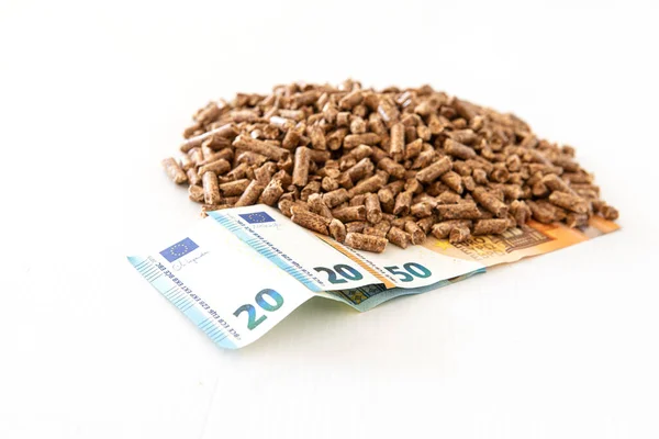 Pellets Madeira Euros — Fotografia de Stock