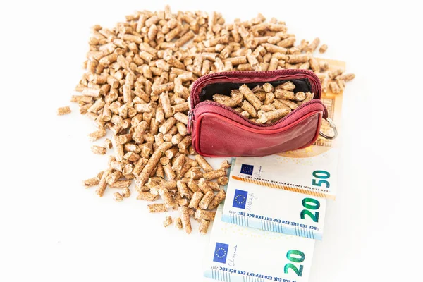 Pellets Madeira Euros — Fotografia de Stock