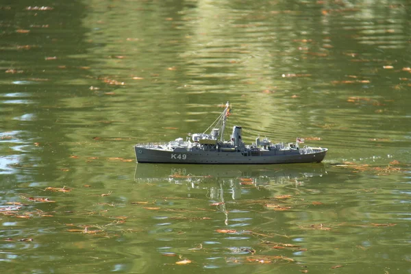 Modelo Controlado Por Rádio Navio Marinha Combate Tempo Guerra — Fotografia de Stock