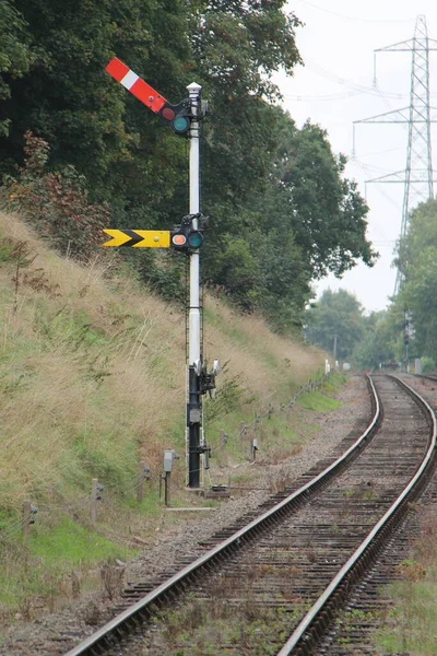 Kollu Mekanik Demiryolu Sinyali — Stok fotoğraf