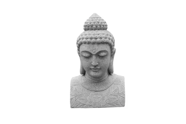 Ein Grauer Steinkopf Einer Buddha Statue — Stockfoto