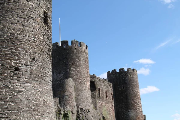 Vintage Stone Built Castle Güçlendirilmiş Kuleleri — Stok fotoğraf