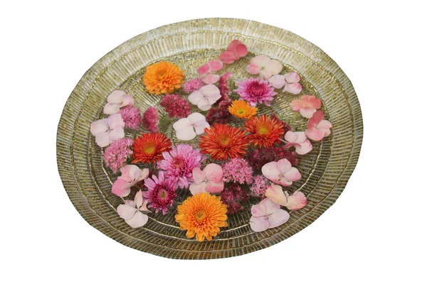 Floating Display Mixed Seasonal Flowers — Stock Photo, Image
