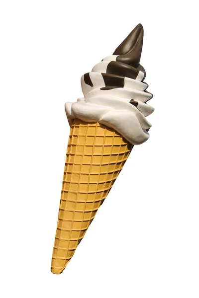 Модель Шоколадного Мороженого Вафельного Конуса — стоковое фото